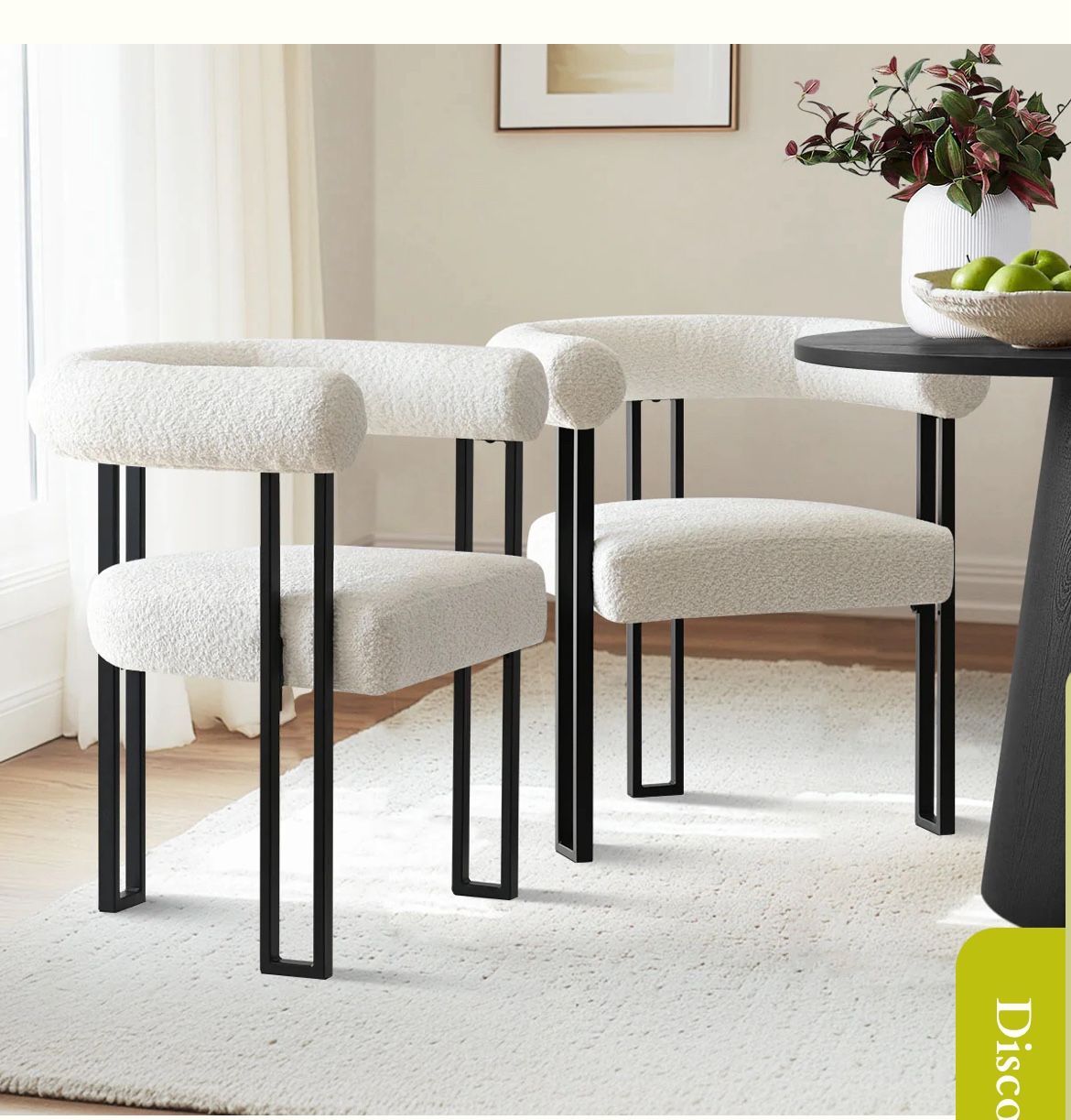 Rola Beige Upholstered Dining Chairs  (Set of 2)