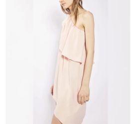 TOPSHOP Blush One Shoulder dress Size 8