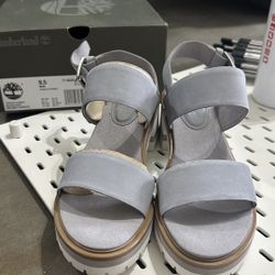 Timberland Grey Wedge Sandals W9.5