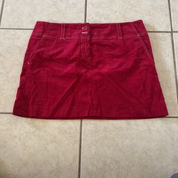 Women Red Corduroy Skirt