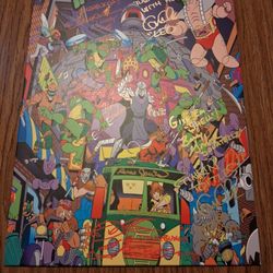 Autographed Teenage Mutant Ninja Turtles Metal Poster 