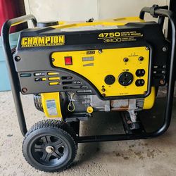 Champion 4750 Generator — runs great, provides 3,800 continuous watts. Cash only.