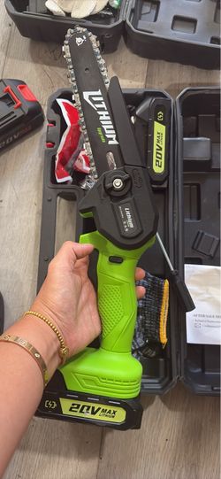 Mini Chainsaw 6 Inch Cordless, Portable Electric Chain Saw Small Handheld Battery Powered Super Saws, Stocking Stuffers for Adults