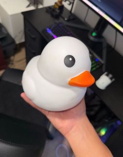 squeezy white duck squishy stress toy