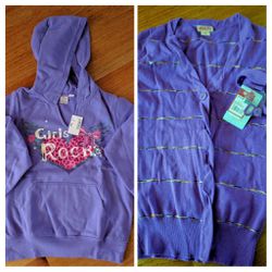 New with tags lavender hoodie and long cardigan size 7/8