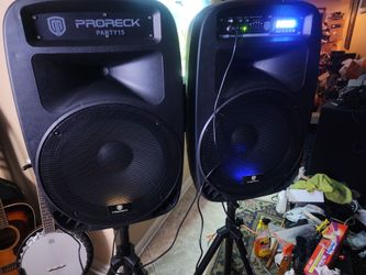 15 inch Bluetooth PA DJ speakers with stands