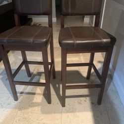 2 Brown Bar Chairs