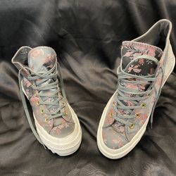 Converse All Star Lift Ripple Women's Hi Top Floral Design Sneakers Sz 9.5 US