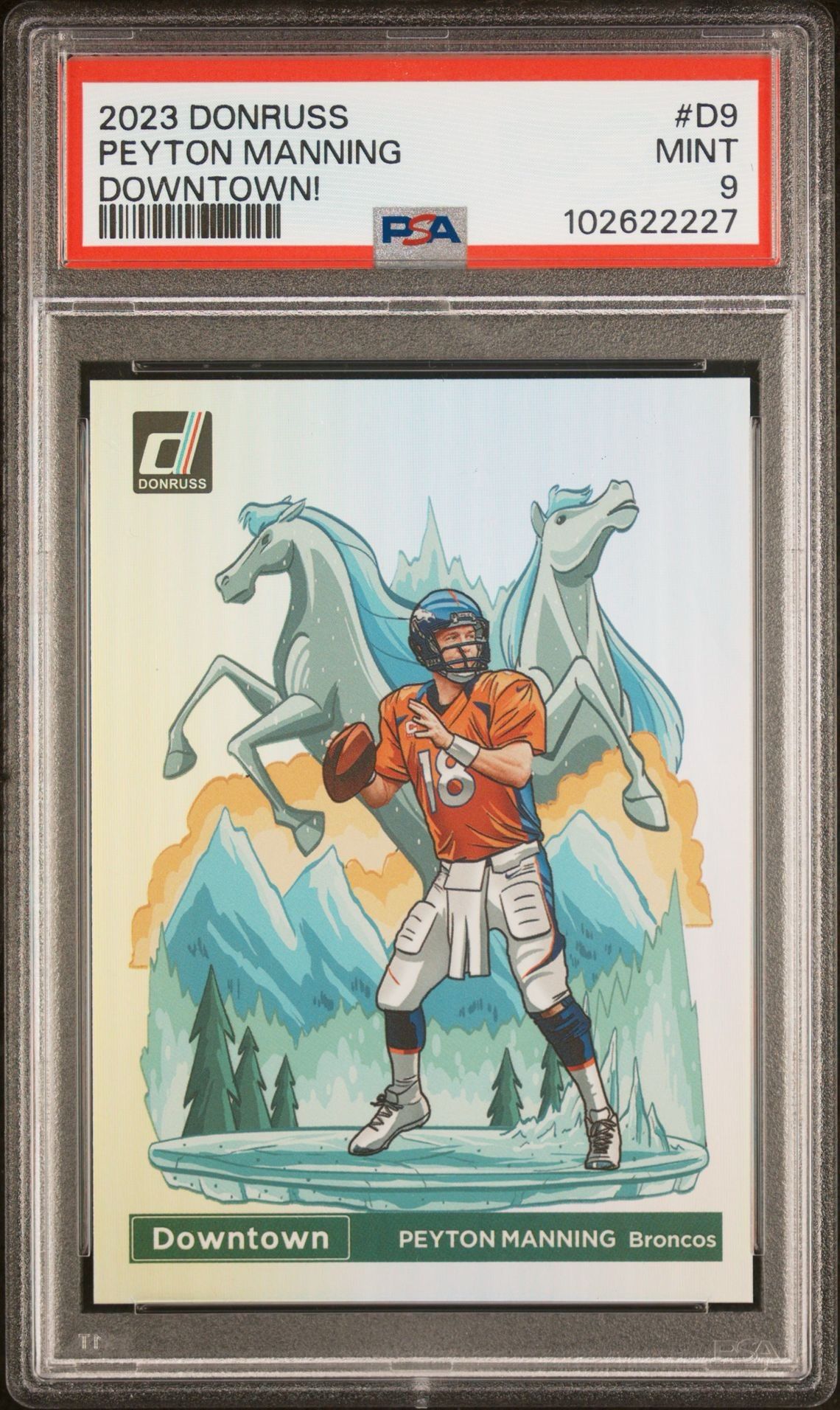 2023 Donruss Peyton Manning Downtown #D9 PSA 9 Denver Broncos 