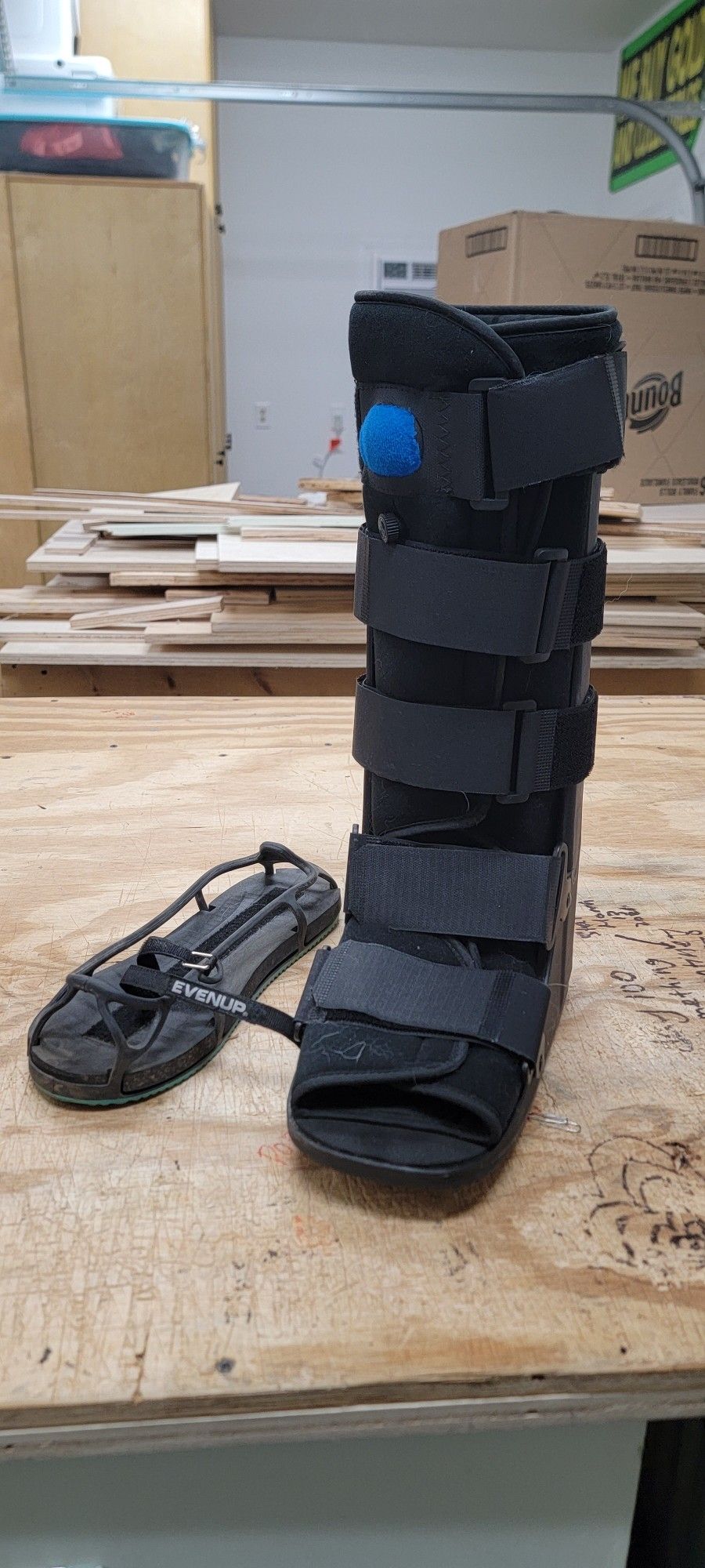 Advanced Ortho Tall Walker Boot - Blue (Size W14/M13.5) with Evenup