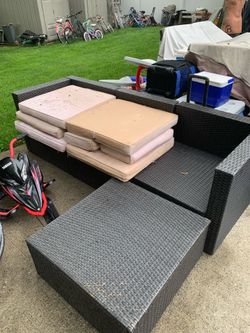 4pc outdoor wicker sectional sofa set