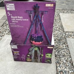Halloween Animatronic Witch Cauldron HD Home Depot Lily Moonlight Magic