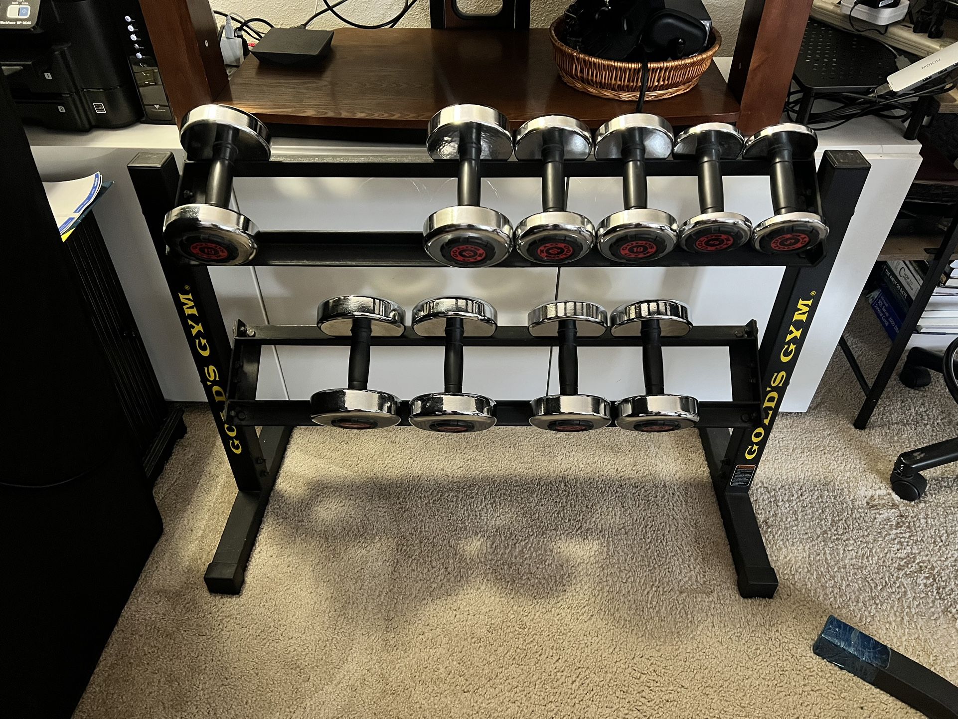 Gold’s Gym Dumb Bell Set; 5, 10, 15, 20 and 25 Lbs. 