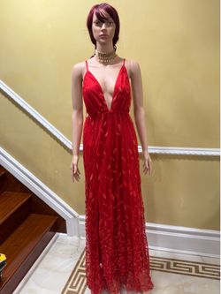 Luxxel Red Formal Homecoming Special Occasion Formal Maxi Dress Red M