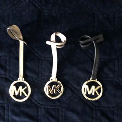 Lot of 3 MICHAEL KORS Metal GOLD MK Logo Hang Tag