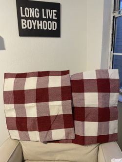 Christmas Red Plaid Pillow Covers