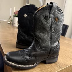 Black Leather Boots For Boys Size 2
