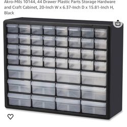 Akro-Mils 10144, 44 Drawer Plastic Parts Storage Hardware and Craft Cabinet, 20-Inch W x 6.37-Inch D x 15.81-Inch H, Black $30