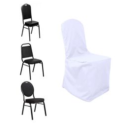 Banquet Chair Covers, Polyester / Neoprene Scuba - White, Ivory, Black, Coffee