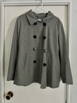 Old Navy Gray Double-Breasted Pea Coat