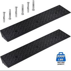2PCS 3 1/8'' x 39” Rise Heavy Duty Rubber Driveway Curb Ramp  Wheelchair car truck moving