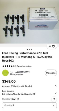 47 Lb Fuel Injectors 2017 Mustang GT 5.0