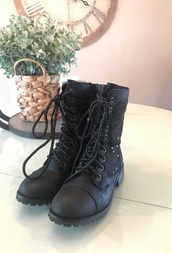 Sequin Combat Boot