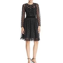 Brand new woman’s Nanette Lepore brand Long Sleeve Black Lace Dress Up for Sale 