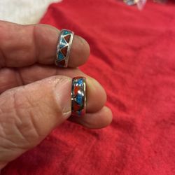 To Silver And Turquoise Rings