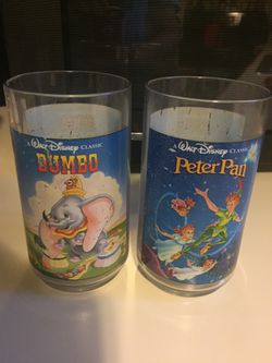 Walt Disney Collector Series 1994- Dumbo & Peter Pan Plastic Glasses