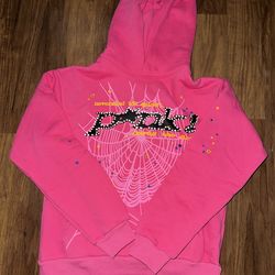 Pink Sp5der V1 Hoodie Small💖🕷️