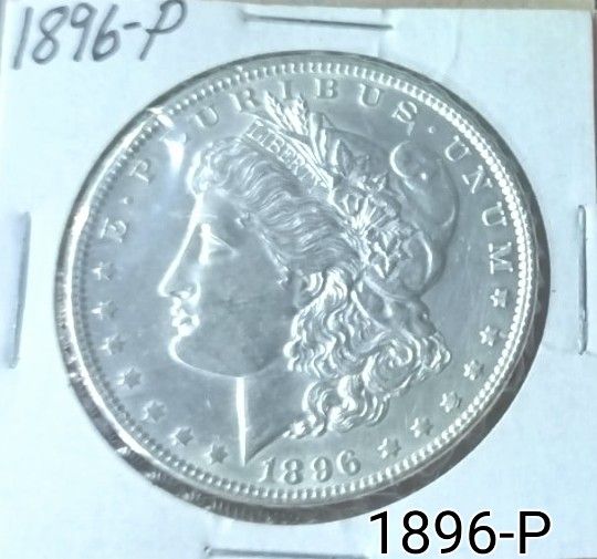 1896-P Morgan Silver Dollar; Clean Fields, Cartwheel, Choice MS Full Feathering Outstanding Piece, Higher Grade.