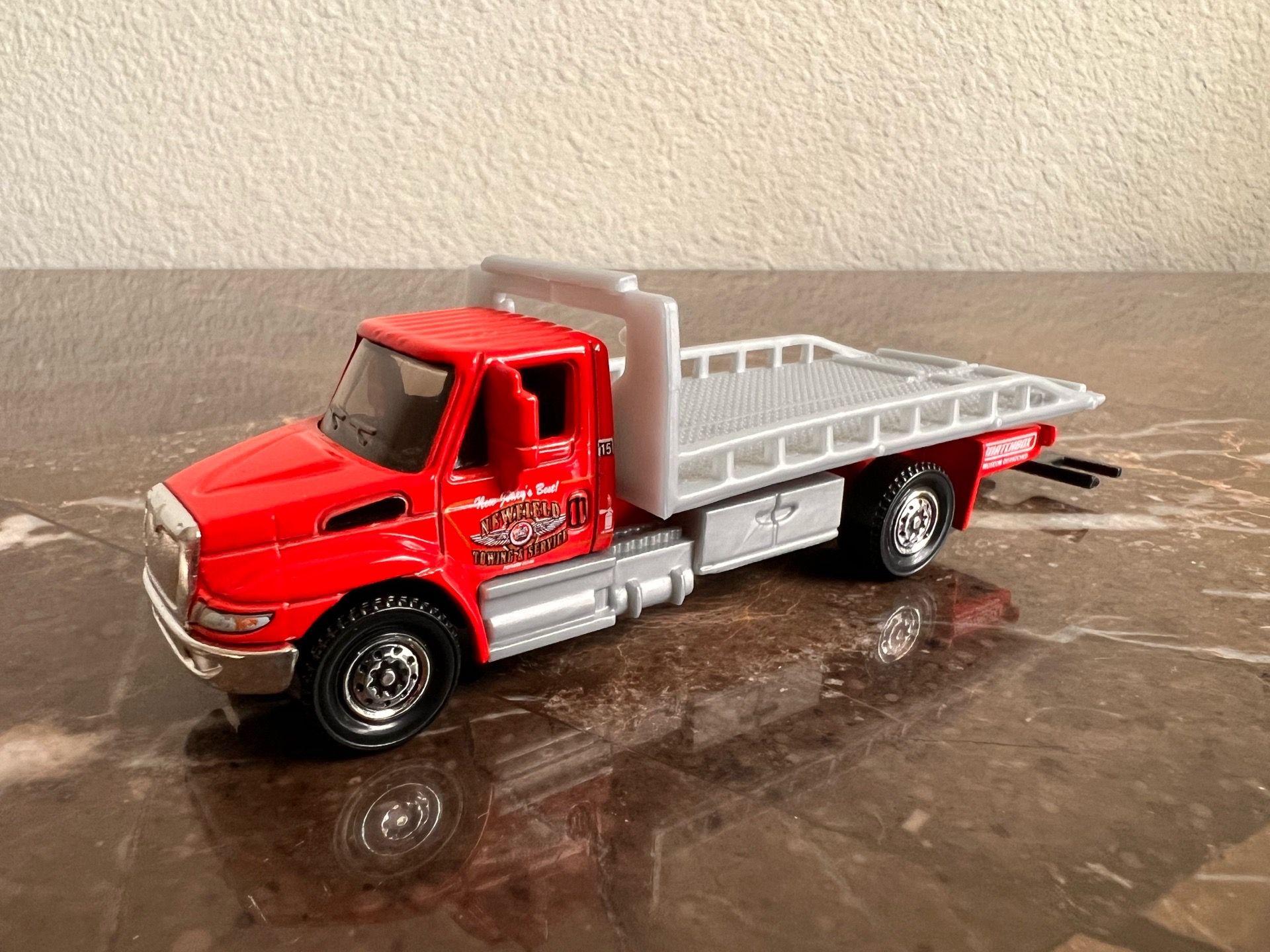 Matchbox International DuraStar Flatbed (RW006) - Red/Silver