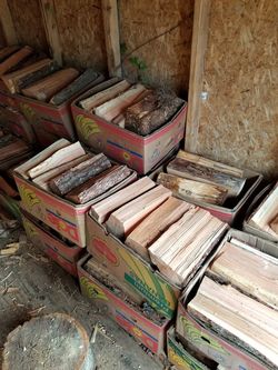 Boxes of dry-seasoned firewood (Ask about delivery)