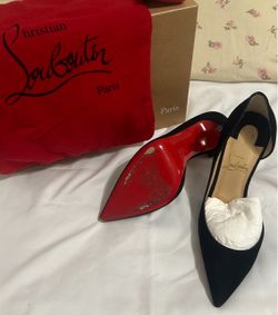 Christian Louboutin Black Suede d'Orsay Pumps