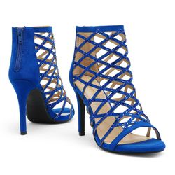 Dream Pairs Strappy Stiletto Rhinestone Sandal Heels, Royal Blue, Size 8