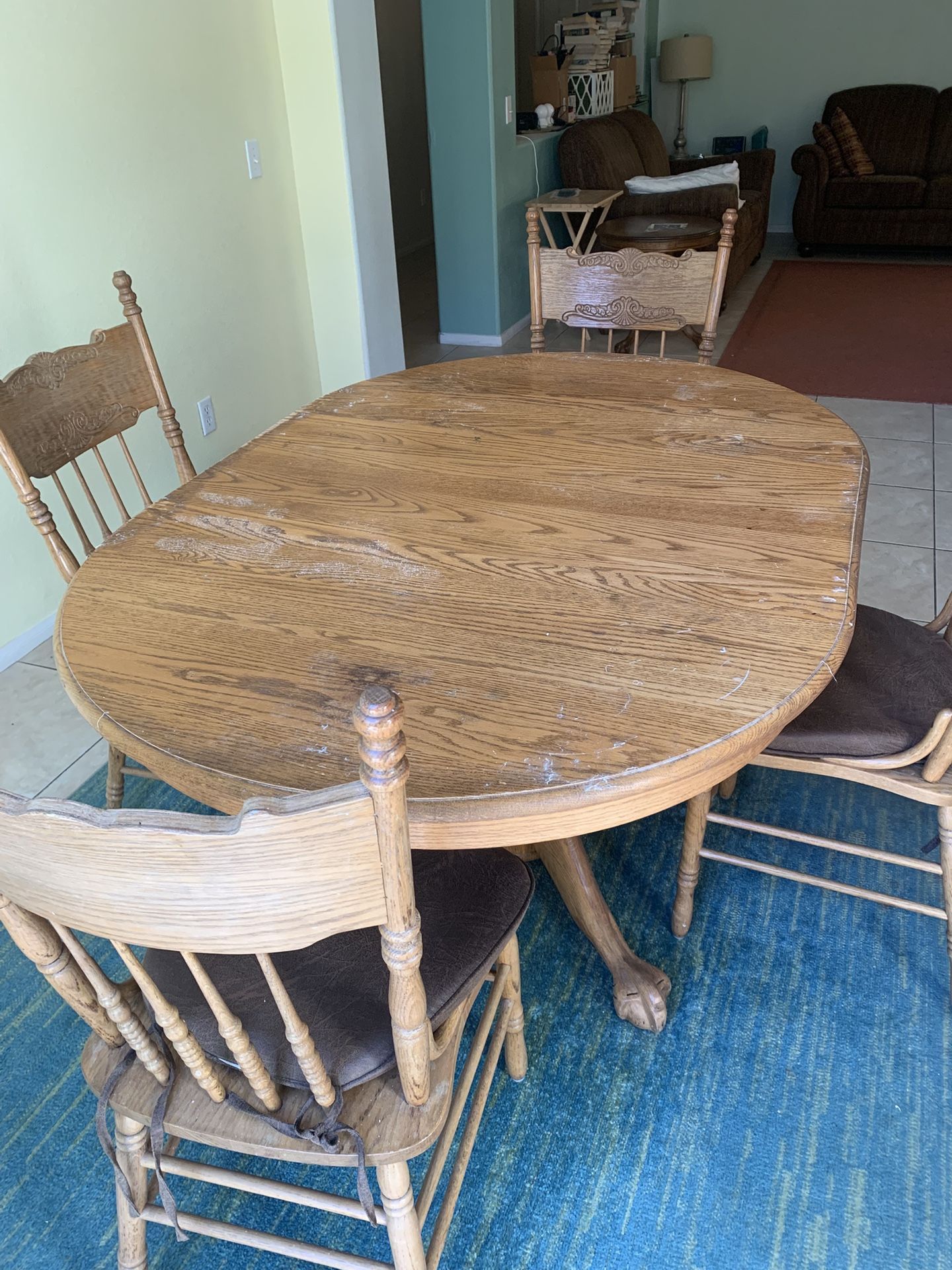 90s Vintage Oak Dining Table