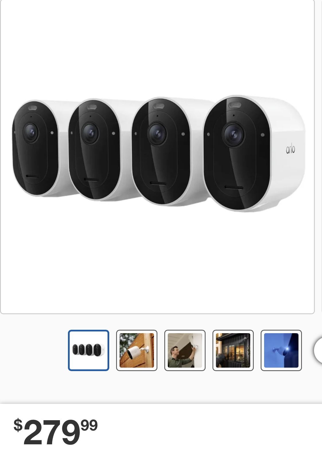 Arlo Pro Security Camera 2K (6th Generation), 4-pack