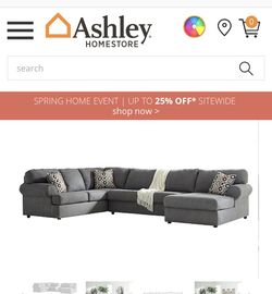 Grey sectional Ashley furniture