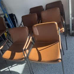 Dining Chairs - Faux Leather - Set Of 6