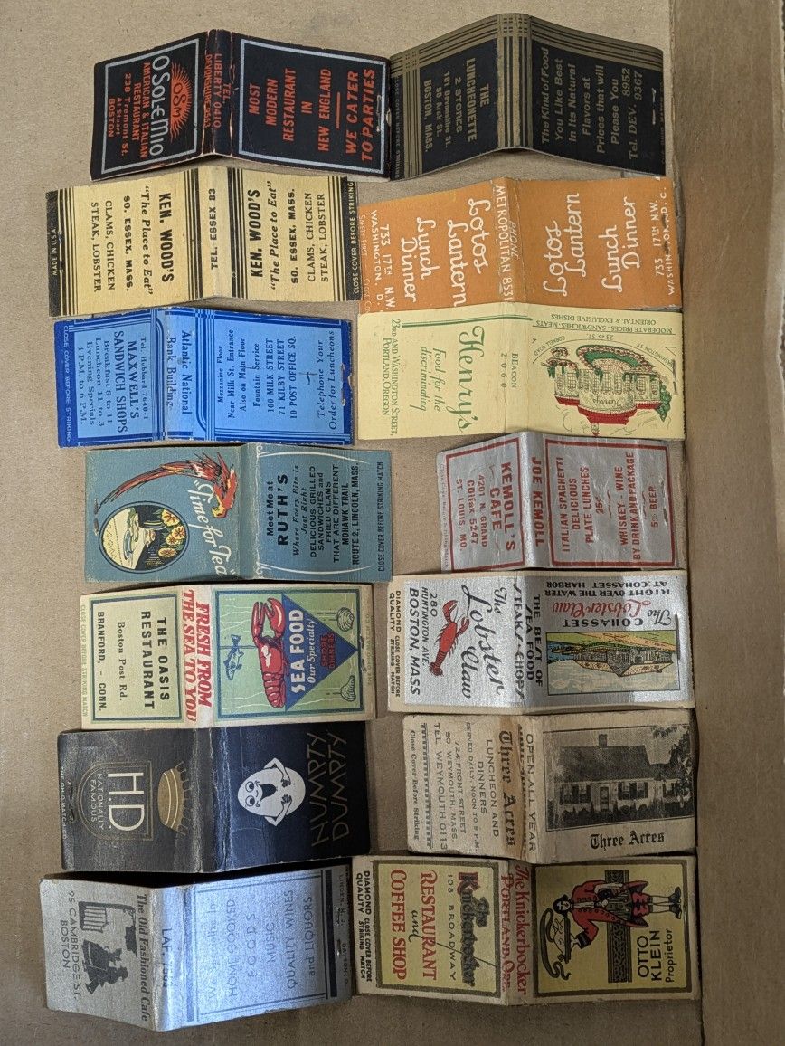 1930s Restaurant Matchbooks