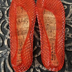 Nicole Miller Orange Breathable Cork Insole Flats – Women’s Size 9