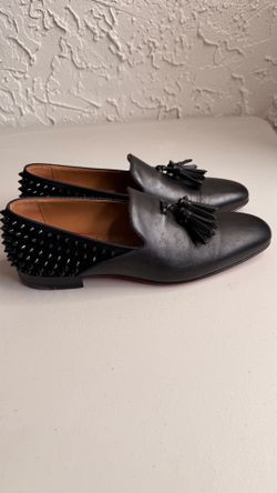 Christian Louboutin Tassilo Spiked Loafers Size 42.5 Black With Box