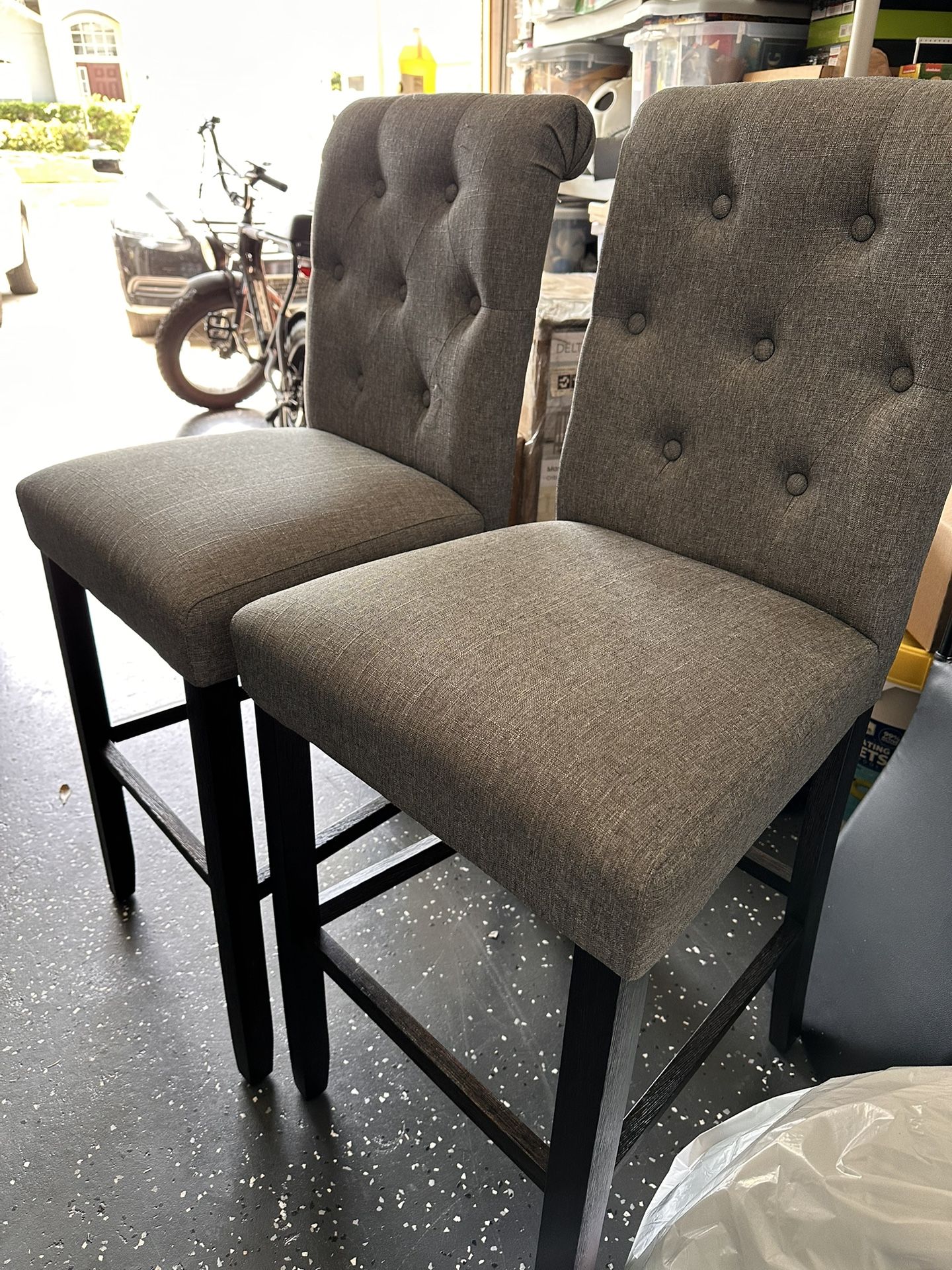 Set Of Gray Bar stools