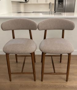 Set of 2 Mid-Century Counter Barstools