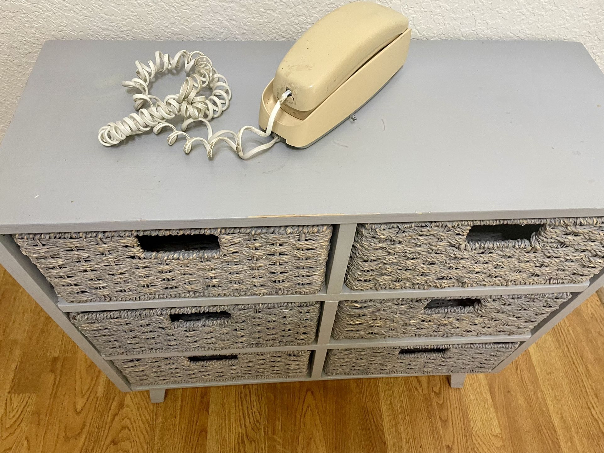 Wood And Wicker Dresser