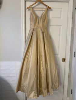 Camille La Vie Gold V-Neck Gown
