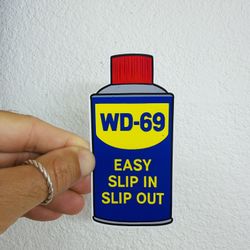 WD 69 Sticker Hard Hat Decal Construction Tool Box WD40 Easy Slip in and Out