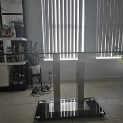 Dining Table With 2 White Chairs