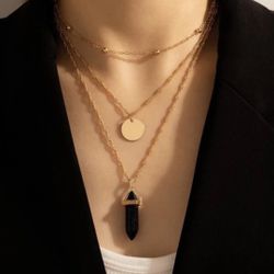 *SALE*Layered Black Chakra Pendant Necklace *See My Other Items*